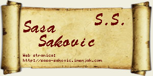 Saša Saković vizit kartica